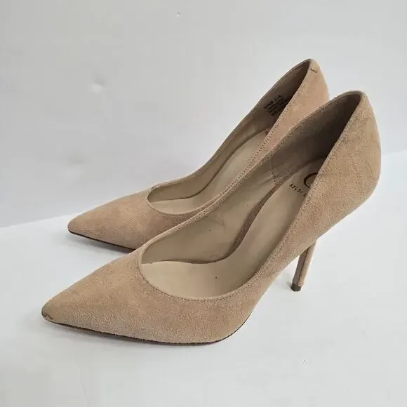 Kelsi Dagger Women’s Suede High Heel Pumps Size 6.5 Beige Nude Leather Shoes - Picture 5 of 11